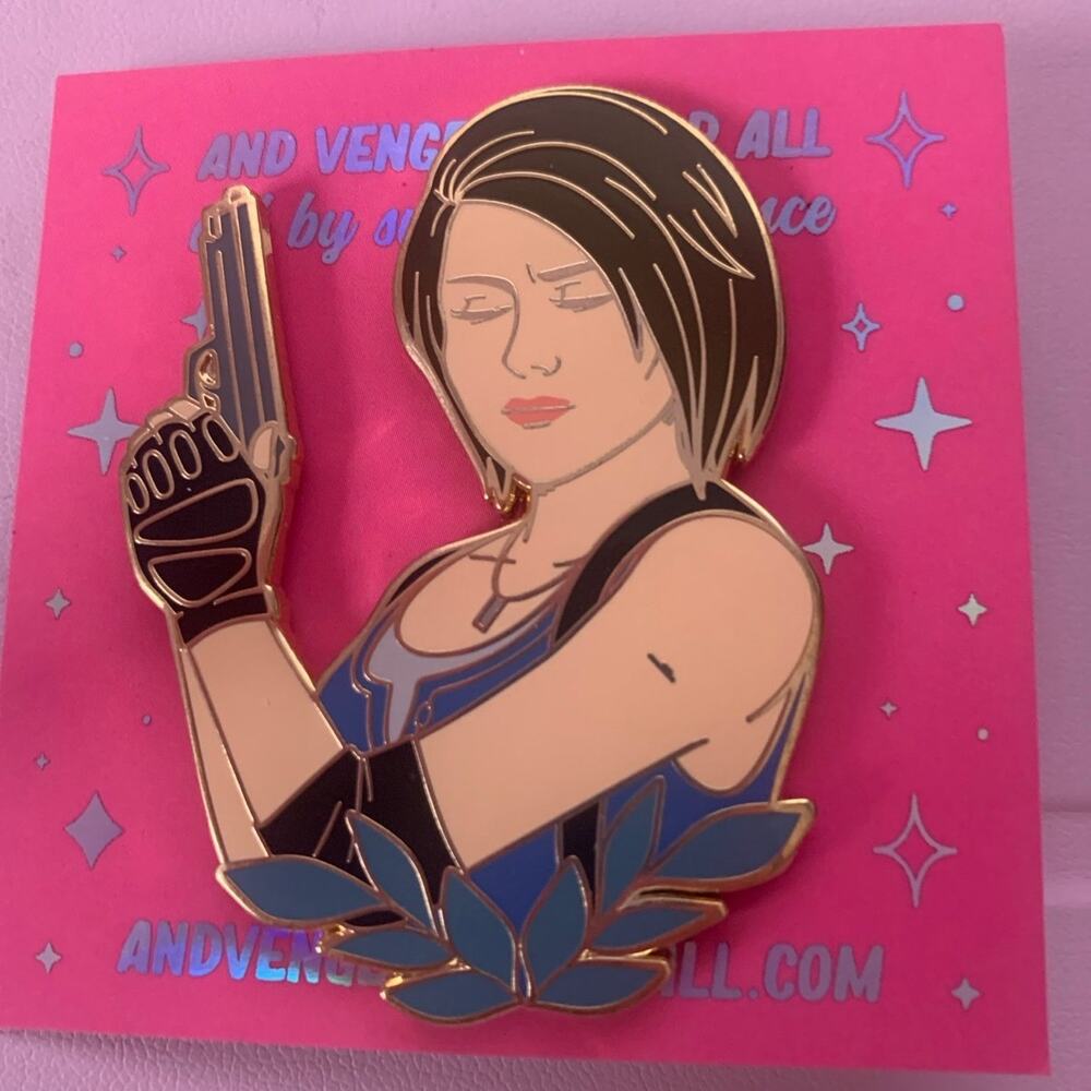 Jill Valentine Jumbo Pin and Acrylic Keychain Bundle